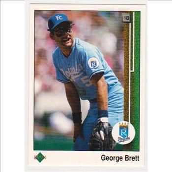  Error - George Brett 1989 Upper Deck w/ Brett/Blankenship Double Print Back - Rare Misprint
