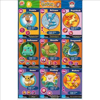 1999 Pokemon Master Trainer Collector Set Uncut 9 Card Sheet #18