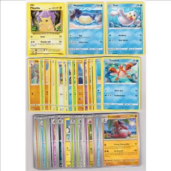50 Different Pokemon Trading Cards w/ Pikachu + More