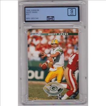 Graded MPE Mint 9 - Brett Favre 1996 Donruss #72 Card