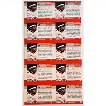 Uncut Sheet - 1990 Pro Set Deion Sanders #36 Ten Card Sheet