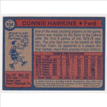1974-75 Topps Connie Hawkins #104 Card - HOF'er