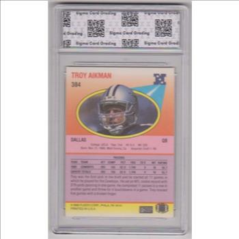 Graded Sigma Mint+ 9.5 - Troy Aikman 1990 Fleer #384 Card