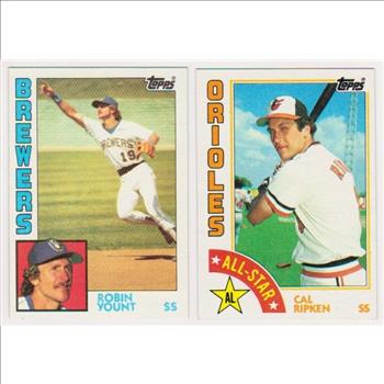 1984 Topps Cal Ripken, Jr. #400 + Robin Yount #10 Card Pair