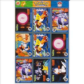 1999 Pokemon Master Trainer Collector Set 9 Card Uncut Sheet #20