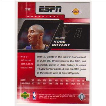 Kobe Bryant 2005-06 Upper Deck ESPN #38 Card