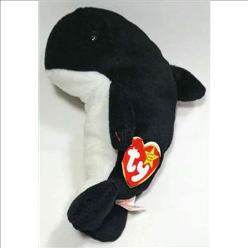 1996 Ty Beanie Baby Waves The Whale - With Original Tags