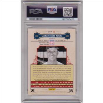 Graded PSA Gem Mint 10 - Stan Musial 2012 Panini Cooperstown #92 Card