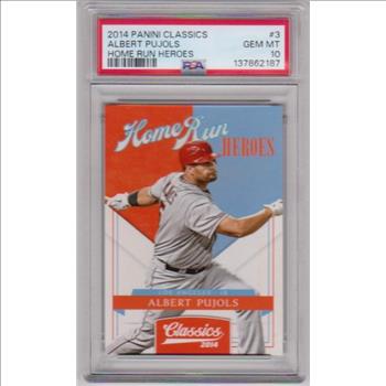 Graded PSA Gem Mint 10 - Albert Pujols 2014 Panini Classics Home Run Heroes #3 Card