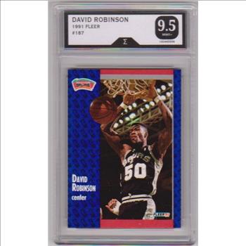 Graded Sigma Mint+ 9.5 - David Robinson 1991-92 Fleer #187 Card