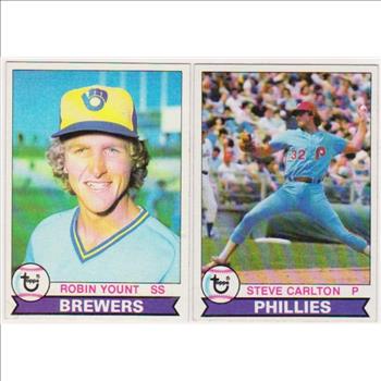 1979 Topps Robin Yount #95 + Steve Carlton #25 Card Pair - HOF'ers