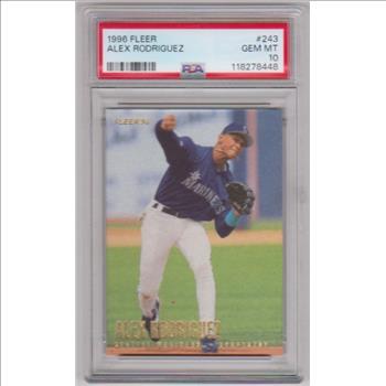 Graded PSA Gem Mint 10 - Alex Rodriguez 1996 Fleer #243 Card