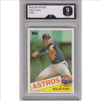 Graded Sigma Mint 9  - Nolan Ryan 1985 Topps #760 Card