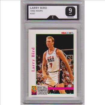 Graded Sigma Mint 9  - Larry Bird 1992 Hoops USA #337 Card