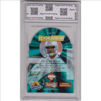 Graded Sigma Mint 9 - Dan Marino 1995 Collector's Edge Edgetech Die-Cut #7 Card