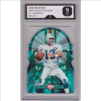 Graded Sigma Mint 9 - Dan Marino 1995 Collector's Edge Edgetech Die-Cut #7 Card