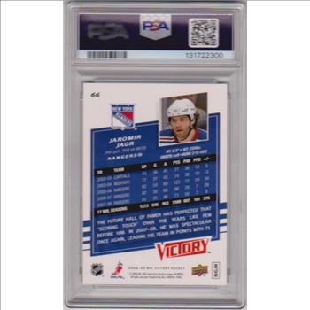 Graded PSA Gem Mint 10 - Jaromir Jagr 2008-09 Upper Deck Victory #66 Card