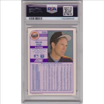 Graded PSA Mint 9 - Nolan Ryan 1989 Score #300 Card