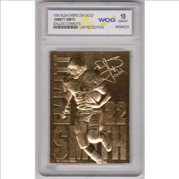 Graded Gem Mint 10 - Emmitt Smith 1995 Bleachers 23 Kt Gold Card