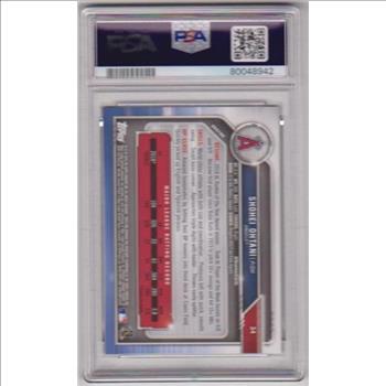Graded PSA Gem Mint 10 - Shohei Ohtani 2019 Bowman #34 Card