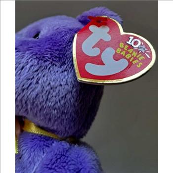 2002 Ty Beanie Baby Eggs III The Purple Easter Bear - With Original Tags