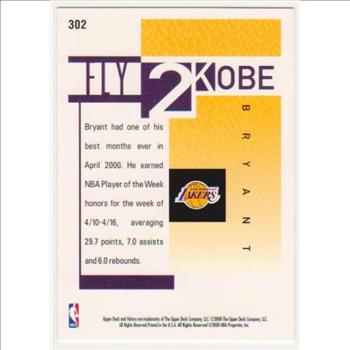 Kobe Bryant 2000 Upper Deck Victory #302 Card