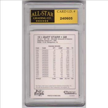 Graded 9 - Bart Starr 1997 Starting Line Up Classic Doubles Card