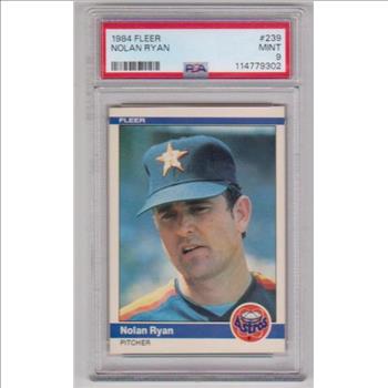 Graded PSA Mint 9 - Nolan Ryan 1984 Fleer #239 Card
