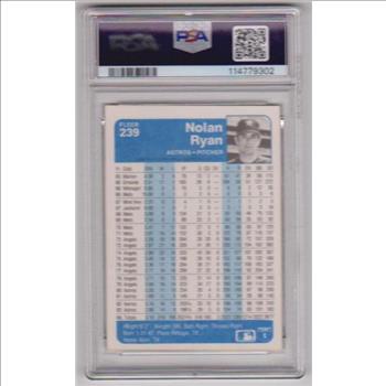 Graded PSA Mint 9 - Nolan Ryan 1984 Fleer #239 Card