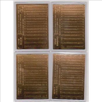 22kt Gold - 4 Different 1996 Danbury Mint Gold Cards - Minnie Minoso, Mickey Lolich, Richie Allen, Sparky Lyle