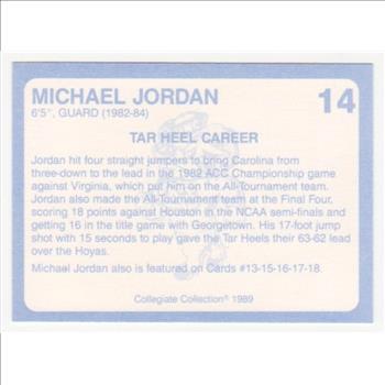 Michael Jordan 1989 North Carolina #14 College Card