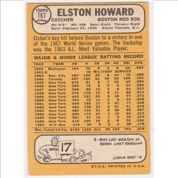 1968 Topps Elston Howard #167 Card