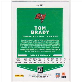 Tom Brady 2021 Donruss Optic #172 Card