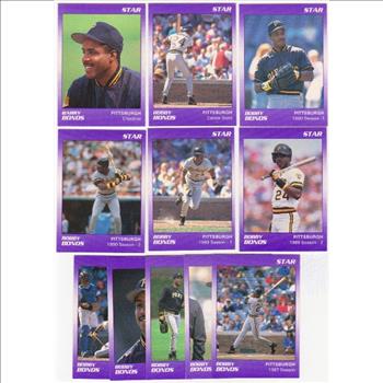 Wrong Name Error Set - BARRY BONDS 1990 Star Purple 11 card ERROR Set