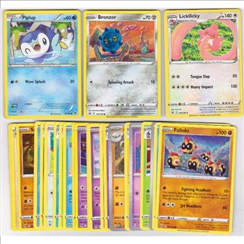 25 Different Pokemon Trading Cards w/ Piplup + More