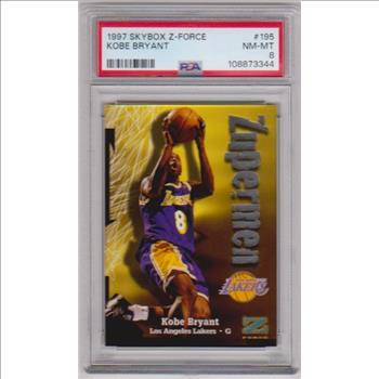Graded PSA NM-MT 8 - Kobe Bryant 1997 Skybox Z-Force #195 Card
