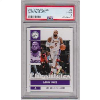 Graded PSA Mint 9 - Lebron James 2021-22 Panini Chronicles #4 Card