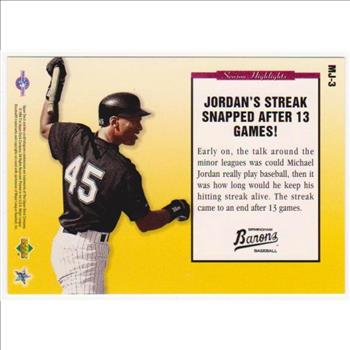 1994 Upper Deck Michael Jordan Season Highlights Jumbo #MJ-3 Card