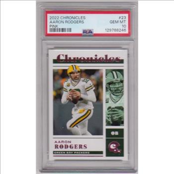 Graded PSA Gem Mint 10 - Aaron Rodgers 2022 Panini Chronicles Pink Parallel #23 Card