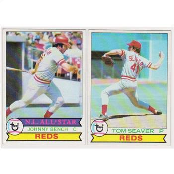 1979 Topps Johnny Bench #200 + Tom Seaver #100 Card Pair - HOF'ers