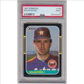 Graded PSA Mint 9 - Nolan Ryan 1987 Donruss #138 Card