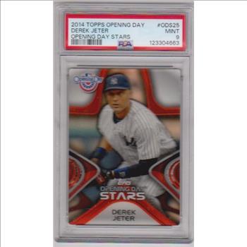 Graded PSA Mint 9 - Derek Jeter 2014 Topps Opening Day Opening Day Stars #ODS-25 Insert Card
