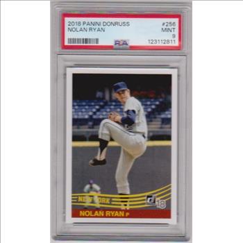 Graded PSA Mint 9 - Nolan Ryan 2018 Donruss #256 Card