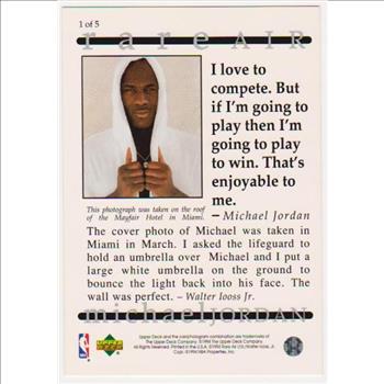 1994 Upper Deck MICHAEL JORDAN Rare Air 3.5x5 Jumbo Card #1 of 5