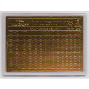 22 kt Gold - Fred McGriff 1998 Danbury Mint Gold Card