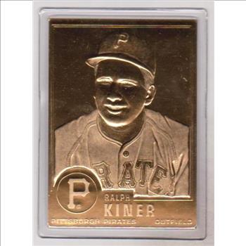 22 kt Gold - Ralph Kiner 1996 Danbury Mint Gold Card