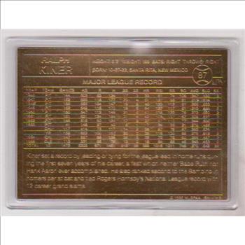 22 kt Gold - Ralph Kiner 1996 Danbury Mint Gold Card
