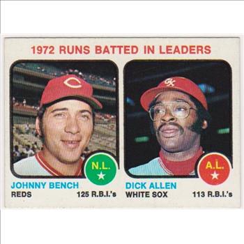 1973 Topps Johnny Bench + Dick Allen #63 Card 