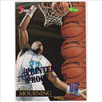1 Of Only 795 Produced - Alonzo Mourning 1995 Classic 5-Sport Printers Proof #200 Card 