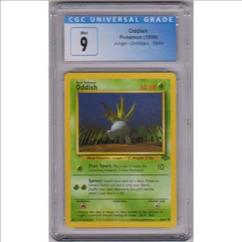 Graded CGC Mint 9 - Oddish 1999 Pokemon Jungle #58/64 Card